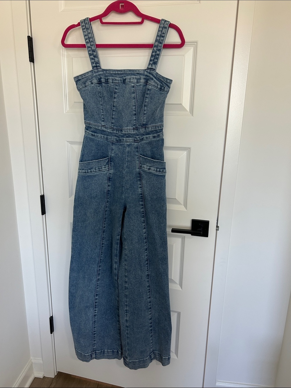 Forever 21 Denim Wide-Leg Jumpsuit